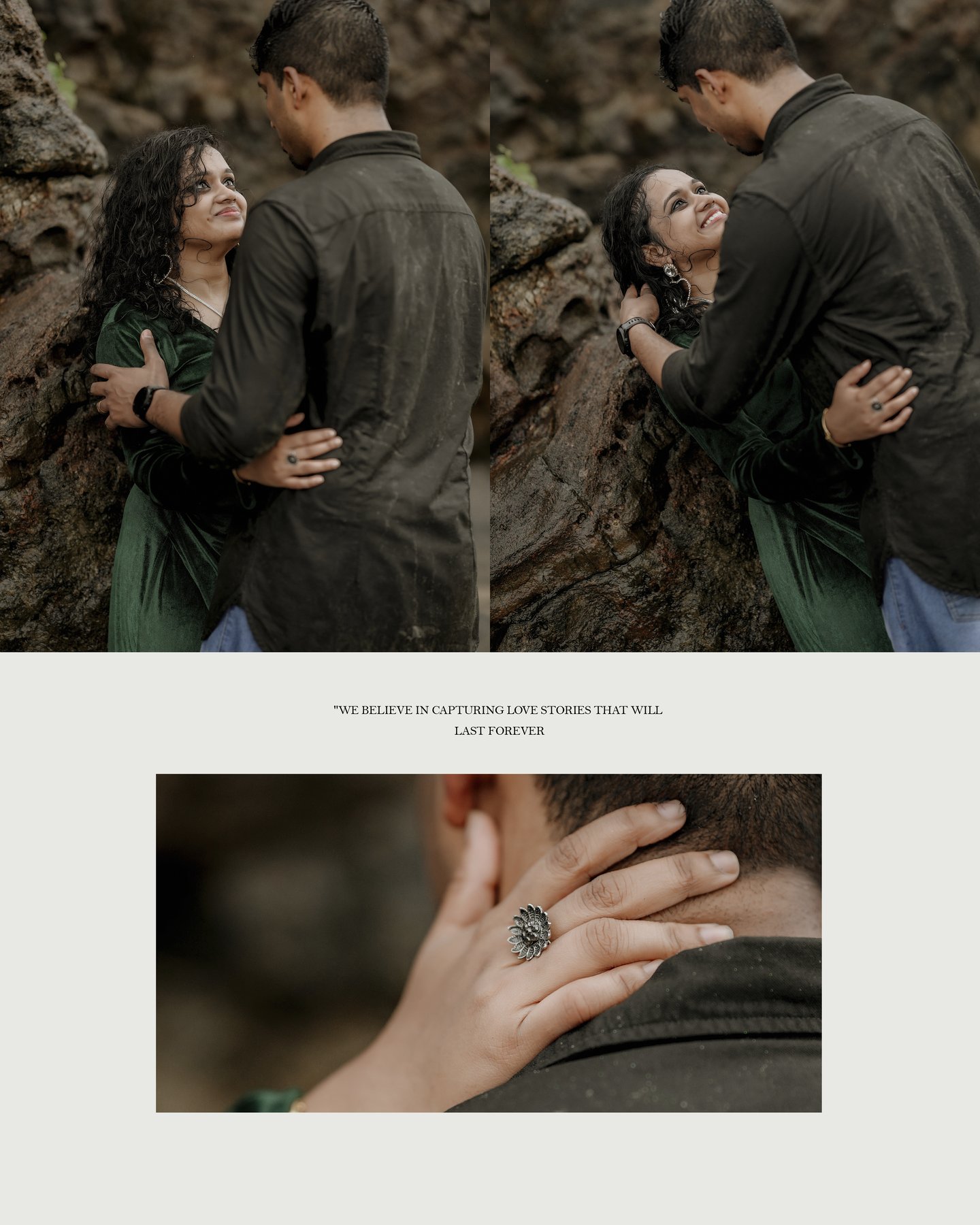 Quiet portraiture in natural stone courtyard